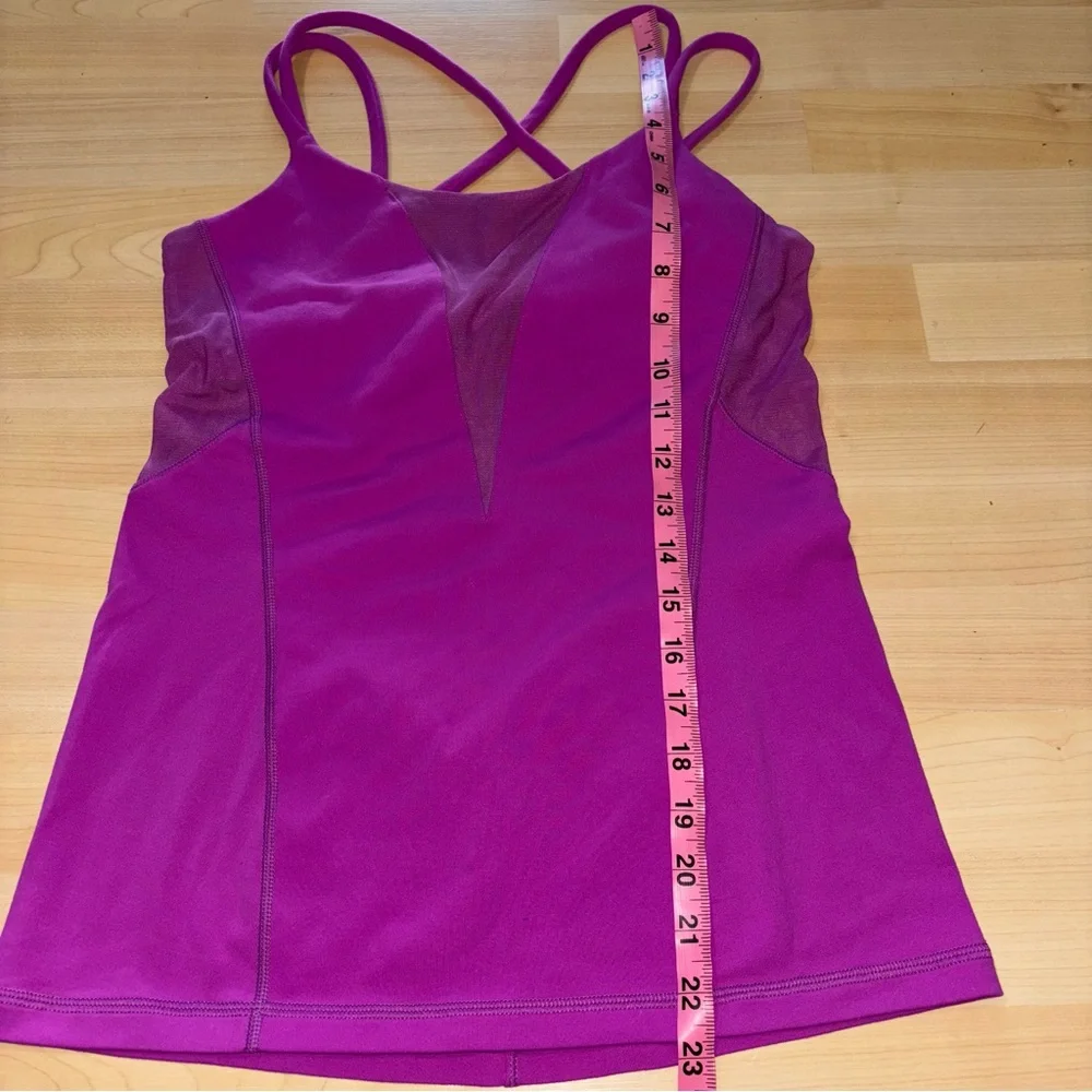 Lululemon Exquisite Mesh Tank Size 6 Violet Work Out Top Athletic Pickleball